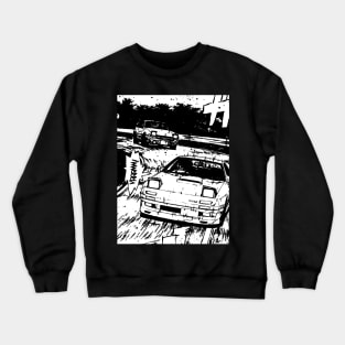 JDM Japanese Drift Racer Drifting Car Anime Manga Eurobeat Intensifies Aesthetic #7 Crewneck Sweatshirt